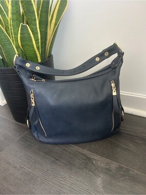 Navy Blue Slouchy Hobo Bag